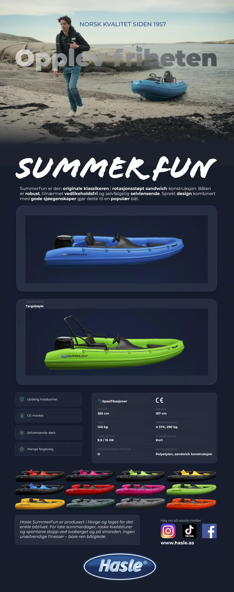 Hasle Summer Fun - tekniske data